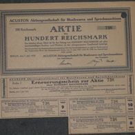 Acuston Aktiengesellschaft für Musikwaren und Sprechmaschinen 1924 100 RM