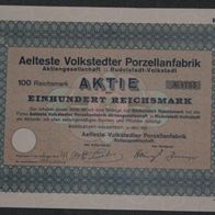 Aelteste Volkstedter Porzellanfabrik Aktiengesellschaft 1933 100 RM