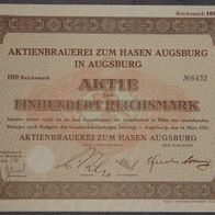 Aktienbrauerei zum Hasen Augsburg in Augburg 1935 100 RM