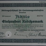 Aktiengesellschaft für Cartonnagenindustrie Dresden 1933 100 RM