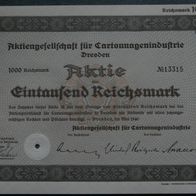 Aktiengesellschaft für Cartonnagenindustrie Dresden 1940 1000 RM