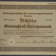 Aktiengesellschaft für Cartonnagenindustrie Dresden 1941 1000 RM