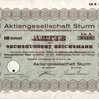 Aktiengesellschaft Sturm Freiwaldau 1932 600 RM
