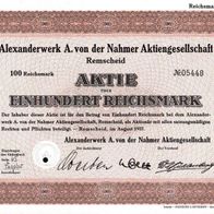 Alexanderwerk A. von der Nahmer Aktiengesellschaft 1937 100 RM