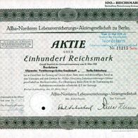 Allba-Nordstern Lebensversicherungs-Aktiengesellschaft zu Berlin 1925 100 RM