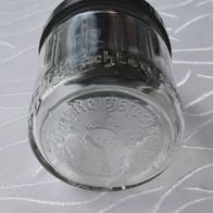 Antikes, altes Honigglas mit Bakelit-Deckel (Reichsfachgruppe Imker, DRGM)