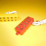 Kahlert 2x 5-fach Verteiler Verteilerleiste für 3,5V Puppenhauselektrik gelb rot