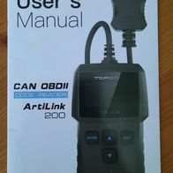 User´s Manual CAN OBDII Code Reader Art Link 200 - Topdon - Bedienungsanleitung -