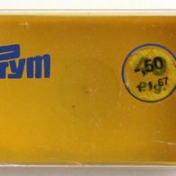 Prym kleine Kunststoff Dose gelb mit durchsichtigem Deckel vom 1.1.67