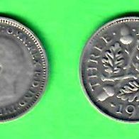 Großbritannien/ UK 3 Pence 1936 (Silber)