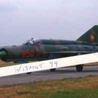 NVA-Foto DDR Oldtimer Luftstreitkräfte Jagdflugzeug Mig 21 Takt-Nr.850
