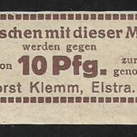 Altes Flaschen-Etikett / Marke von Firma Horst Klemm Elstra (Halštrow) Lkr. Bautzen