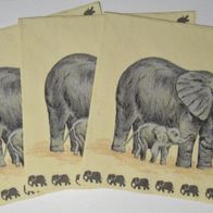 3 schöne Servietten mit Elefanten Serviettentechnik Mix Elefant mit Kind Afrika