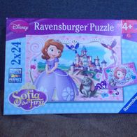 Puzzle Sofia die Erste 2x24 Teile ab 4 Jahre gebraucht Ravensburger