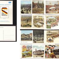 BA39 Eisenbahn - 12 Historische Ansichtskarten - DB - BSW