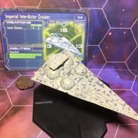 Star Wars Miniatures, Starship Battles, #34 Imperial Interdictor Cruiser (mit Karte)