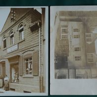 Nebra: Modewaren-Geschäft Weidner / Geschäft Bickel, 2 Foto-Ak vor 1945