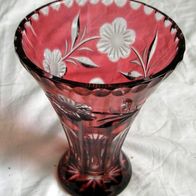 Alte Kristall Vase rot