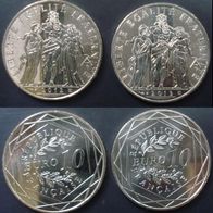 10 Euro Silber France Hercules von 2012 und 2013 Monnaie de Paris