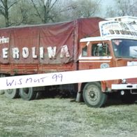 Zirkus-Foto DDR Oldtimer VEB LKW Jelcz 3 Achs-Pritsche Plane Cirus Berolina