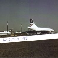Interflug-Foto DDR Oldtimer Flugplatz Leipzig Concorde British Airways