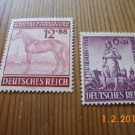 2 Marken Deutsches Reich-P. Henlein/ Grosser Preis Wien 1943-postfrisch