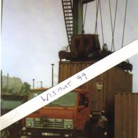 Oldtimer-Foto DDR VEB Kraftverkehr LKW Kamas Sattelzug Containertransporter