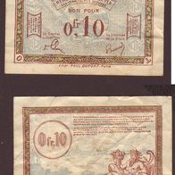 AB86 Banknote 1923 Interalliierte Rheinlandkommission Regiefranken 0,10 Fr: Eisenbahn