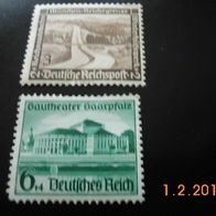 2 Marken Deutsches Reich- Deutsche Reichspost-Winterhilfswerk u. Gautheater * *