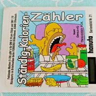 HANUTA Sammelbilder Sticker 2001 Homer Simpson - Ständig-Kalorien-Zähler - Nr 21