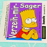 HANUTA Sammelbilder Sticker - Bart Simpson - Verzeih-mir-Sager - Nr. 15