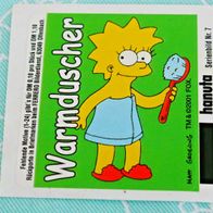 Ferrero HANUTA Sammelbilder / Sticker - LIsa Simpson - Warmduscher Nr. 7