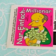 HANUTA SAMMEL BILDER Sticker - Simpsons Mr Burns - Nur-einfach-Millionär - Nr 22