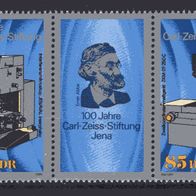 DDR 1989 100 Jahre Carl-Zeiss-Stiftung, Jena W Zd 802 Leerfeld postfrisch -2-