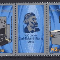 DDR 1989 100 Jahre Carl-Zeiss-Stiftung, Jena W Zd 802 Leerfeld postfrisch -4-