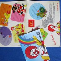 Ronald McDonald Schulheftaufkleber 6 Stück und Autogrammkarte