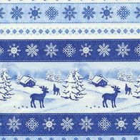 1 Serviette - Winter - Winterwonderland - blue