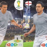 2x Panini Trading Card Fussball WM 2014 Mannschaft aus England Adrenalyn Karten