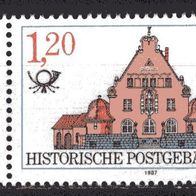 DDR 1987 Historische Postgebäude W Zd 703 Plattenfehler postfrisch