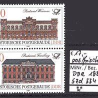DDR 1987 Historische Postgebäude S Zd 334 Plattenfehler postfrisch