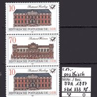 DDR 1987 Historische Postgebäude S Zd 333 Plattenfehler postfrisch
