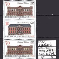 DDR 1987 Historische Postgebäude S Zd 335 Plattenfehler postfrisch