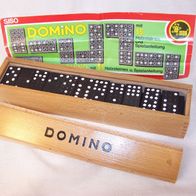 SISO Domino mit 55 Holzsteinen und Spielanleitung im Buchenholzkästchen