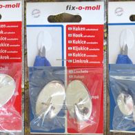 3 x Klebehaken von fix-o-moll in 3 verschiedenen Größen wie das Foto zeigt