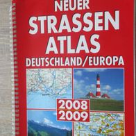 Neuer Strassen Atlas Deutschland/ Europa 2008/2009, Ringbuch, guter Zustand