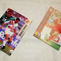 Sammel Karte Fußball Oliver Westerbeek & Thomas Strunz 1994 - PANINI Championscards 1