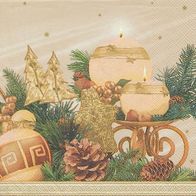 1 Serviette - Weihnachten - Christmas - Gesteck - cream