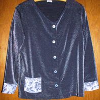 Damenbluse, Party-Bluse, schimmernder Stoff, grau, Gr. S