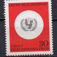 Bund BRD 1966, Mi. Nr. 0527 / 527, UNICEF, postfrisch #17802