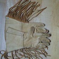 Handschuhe mit Stulpen und Fransen Leder - Western Style